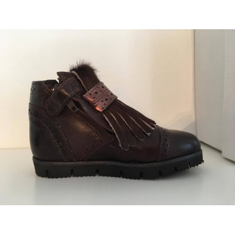 Hip sneaker fringes glitter bruin