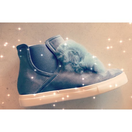 Fluffy sneaker grijs
