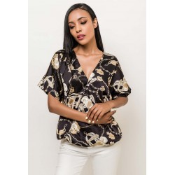 Blouse satijn zwart