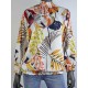 Blouse ecru bloemen