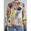 Blouse ecru bloemen