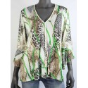 Shirt/blouse luipaard/groen