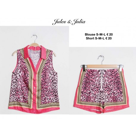blouse leopard fuschia