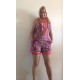 short leopard fuschia