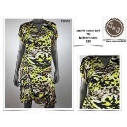 jurk Como tijger/geel/zwart