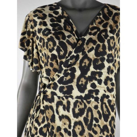 jurk panter beige zwart
