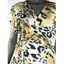 jurk panter geel beige