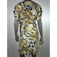 jurk panter geel beige