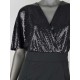 jurk zwart glitter