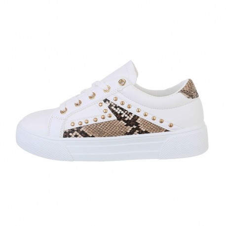 Sneaker leopard/wit